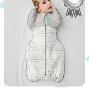 Love to Dream Gray and White Sleep Sack(size newborn, 2.5 TOG)
